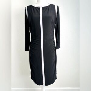 Ralph Lauren Long Sleeve Black and White Sheath Dress Size 10